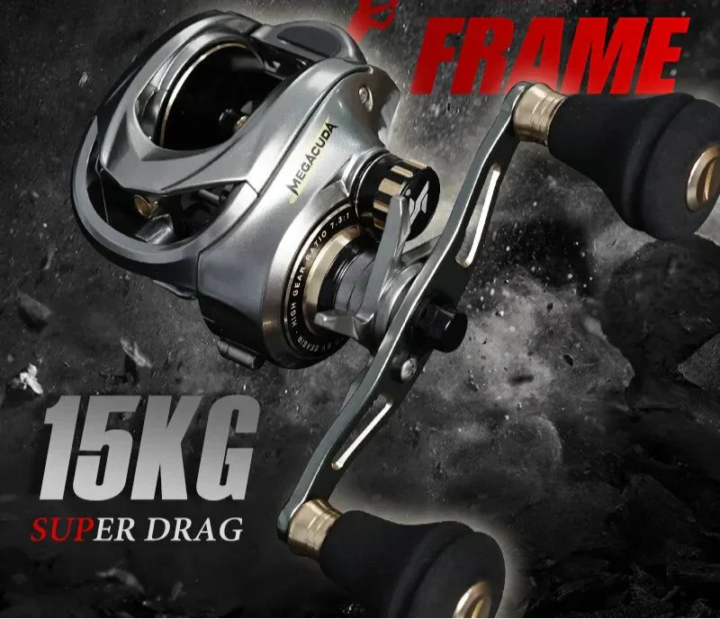 Baitcasting Jigging Reel Double Handle Right Hand Silver-1